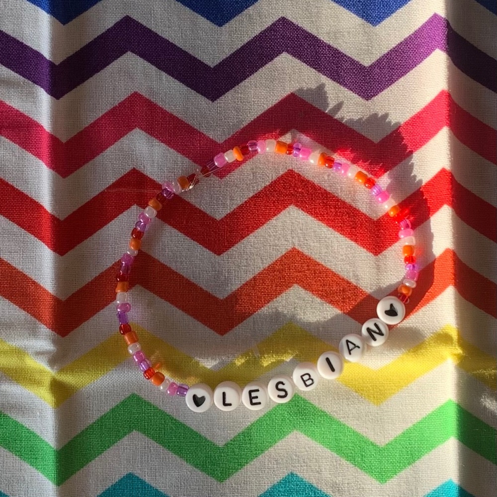 Handmade Lesbian Pride Bracelet